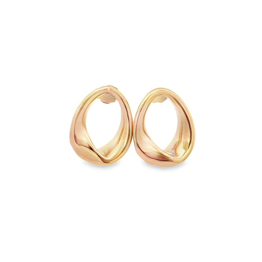 High End Exclusive Twisted Oval Stud Earrings