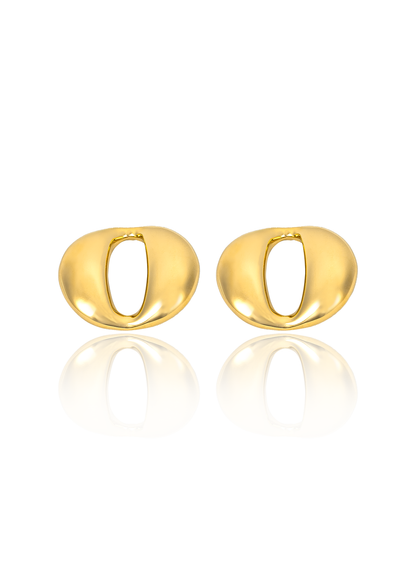 High End Exclusive Smooth Omicron Shaped Earrings