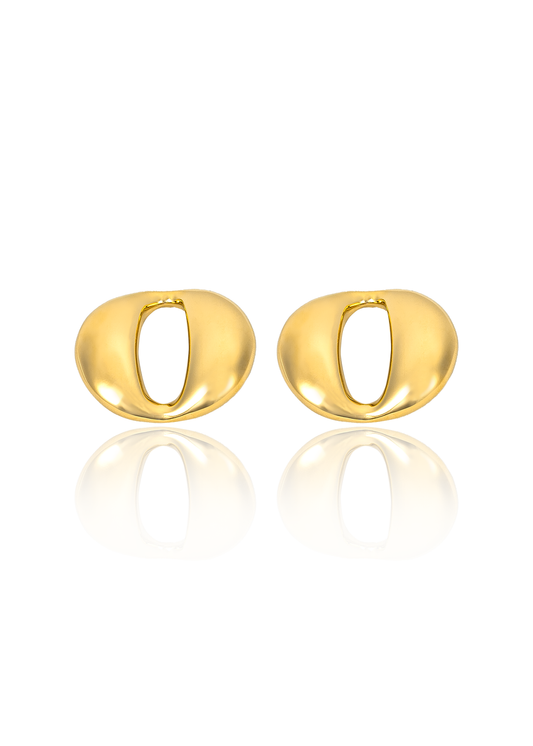High End Exclusive Smooth Omicron Shaped Earrings