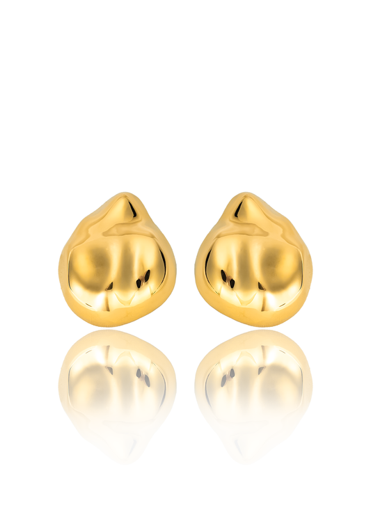 High End Exclusive Waffle Posterior Geometric Dome Earrings