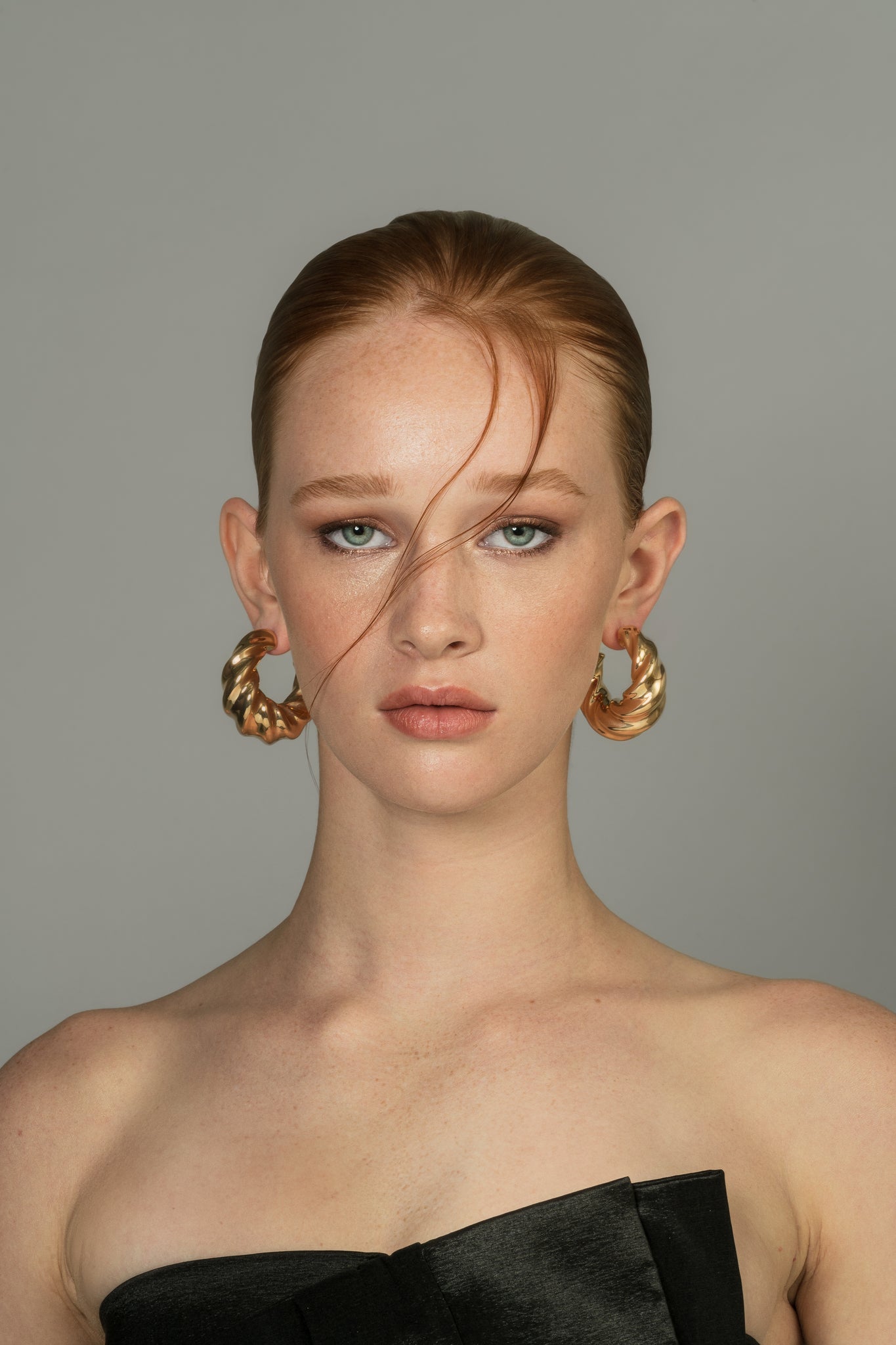 High End Exclusive Thick Croissant Twist Hoops Earrings