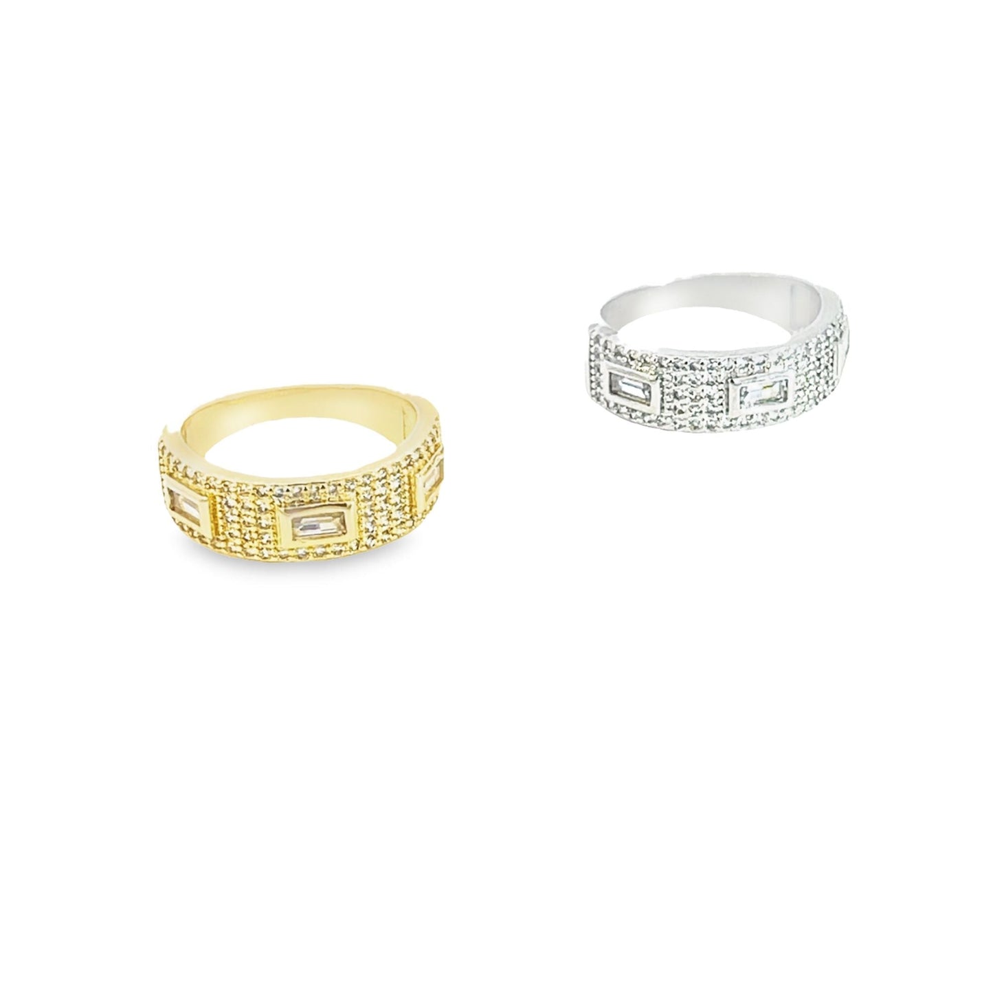 Paved Baguette CZ Band Ring