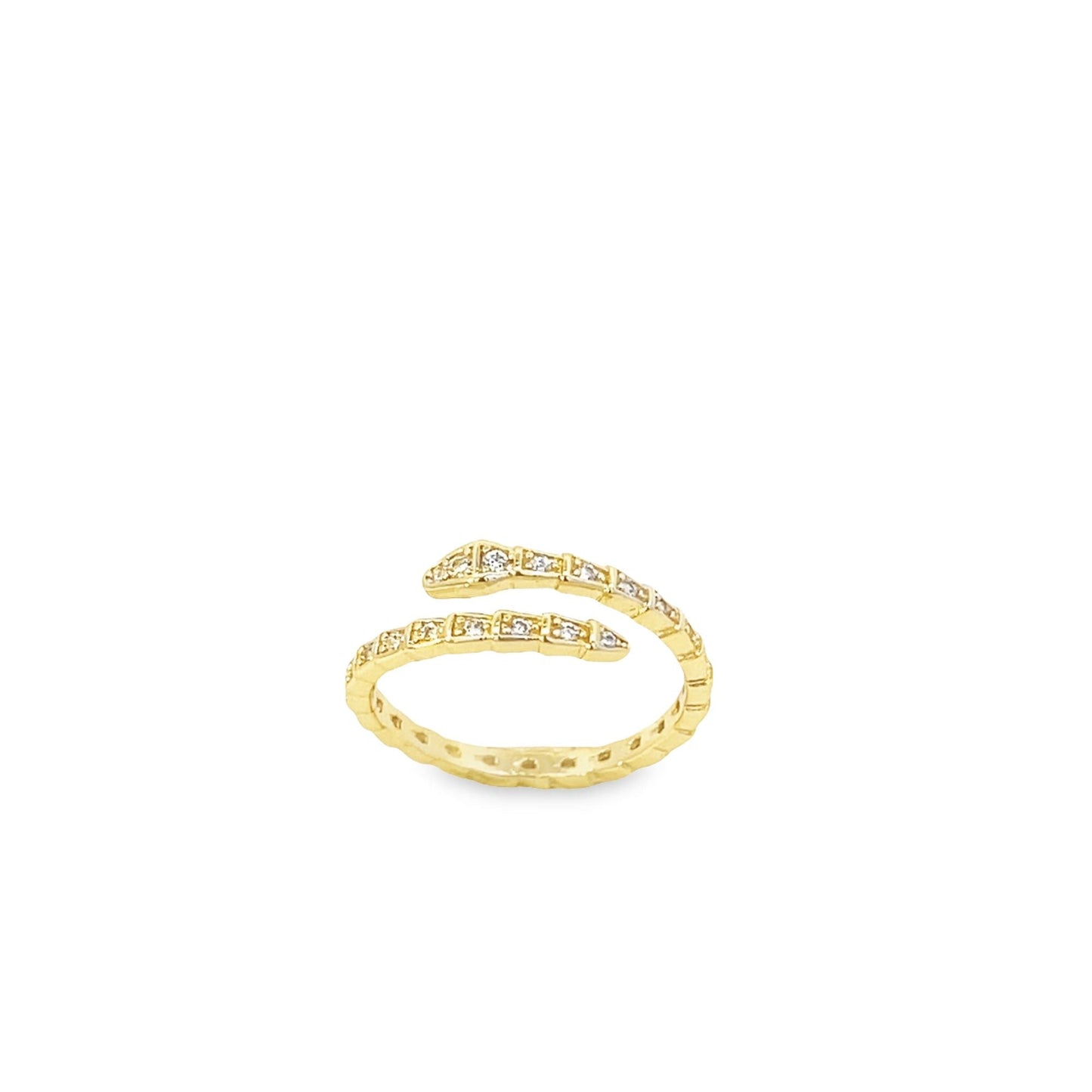 Thin CZ Serpent Shaped Ring
