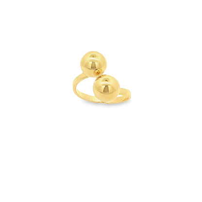 Trendy Adjustable Two Beads Open Ring