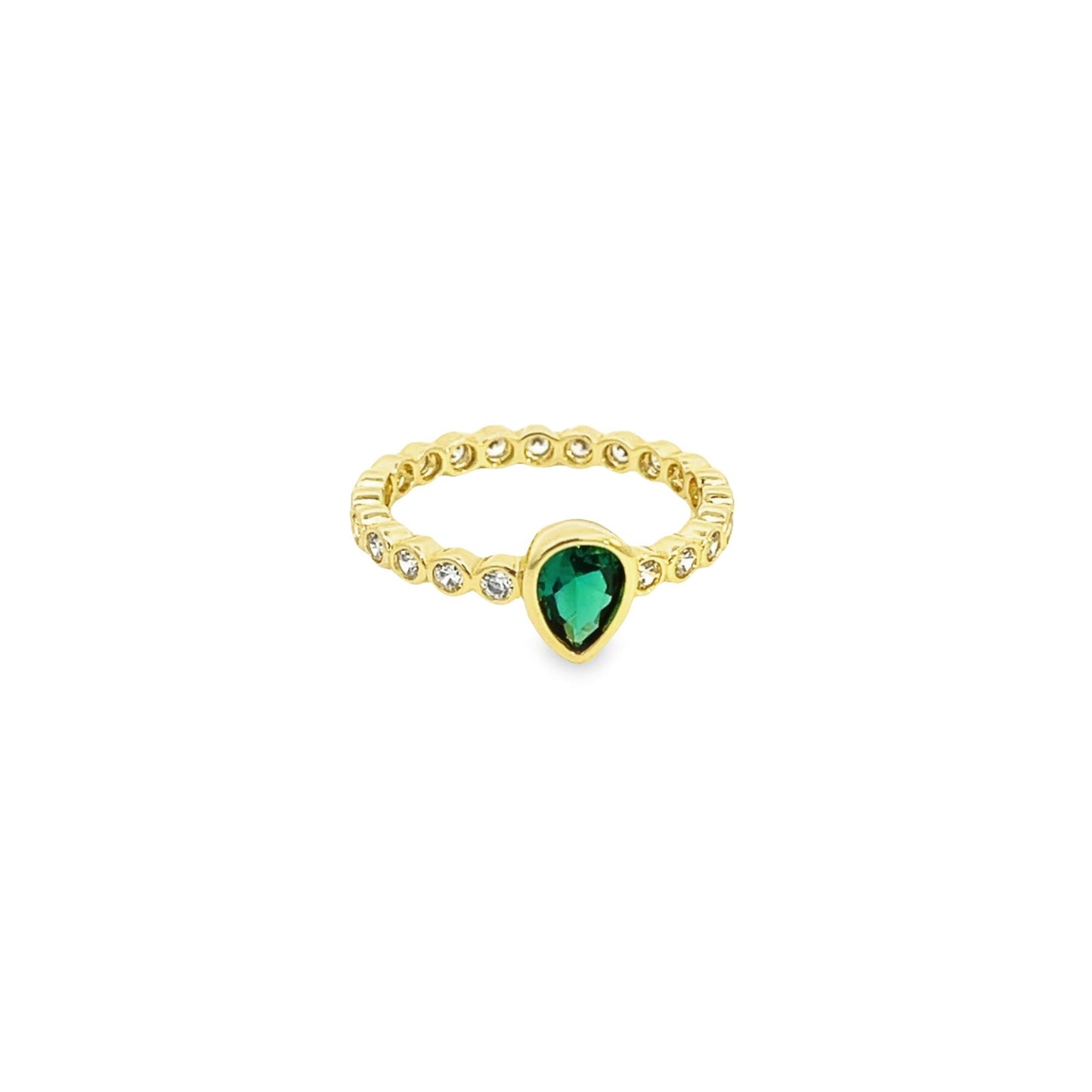 Teardrop and CZ Ring Band