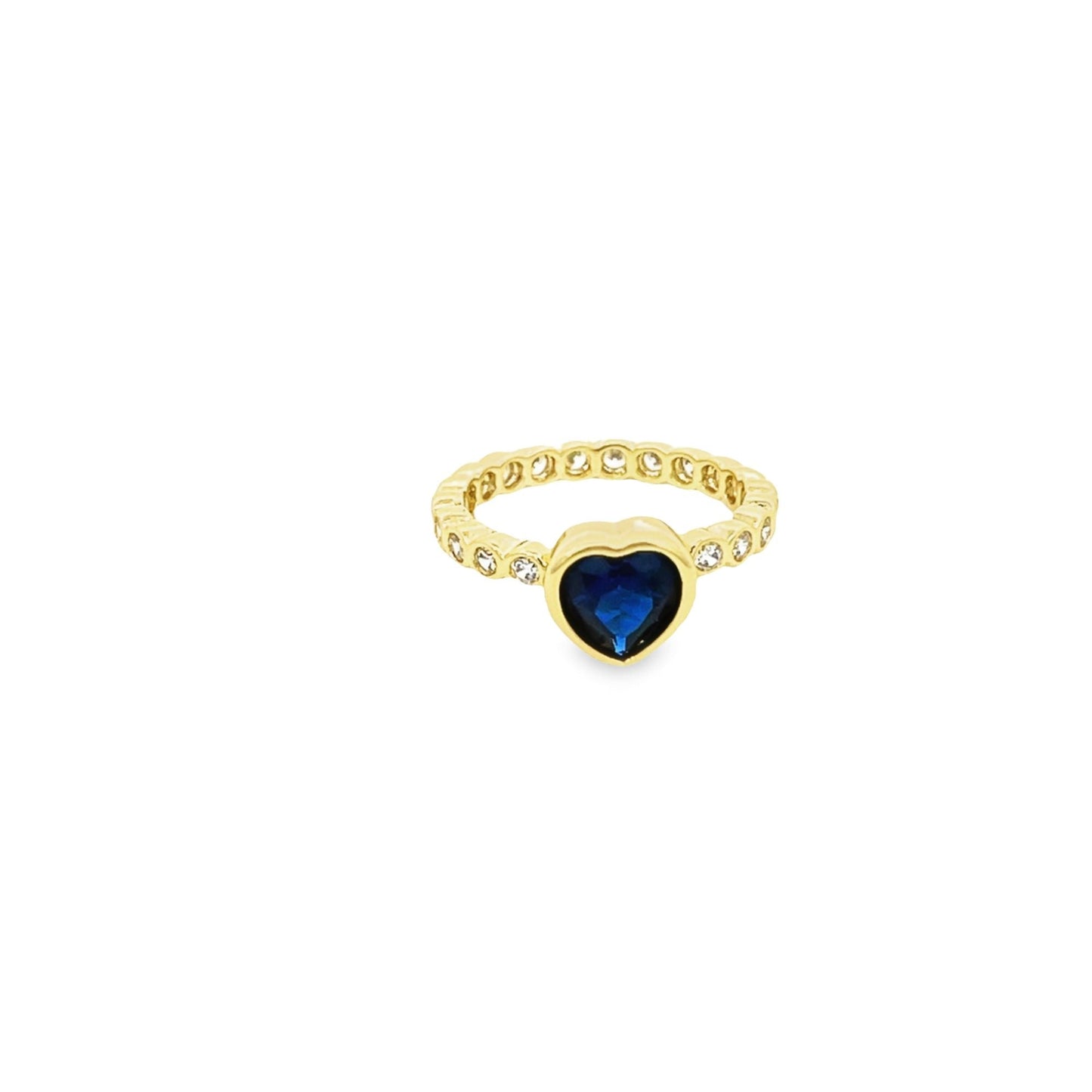 Round CZ and Heart Ring Band