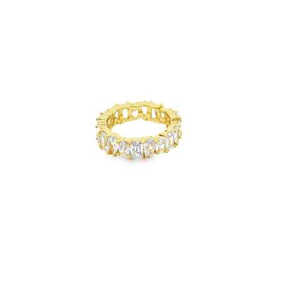 Abstract Shaped Clear CZ Ring