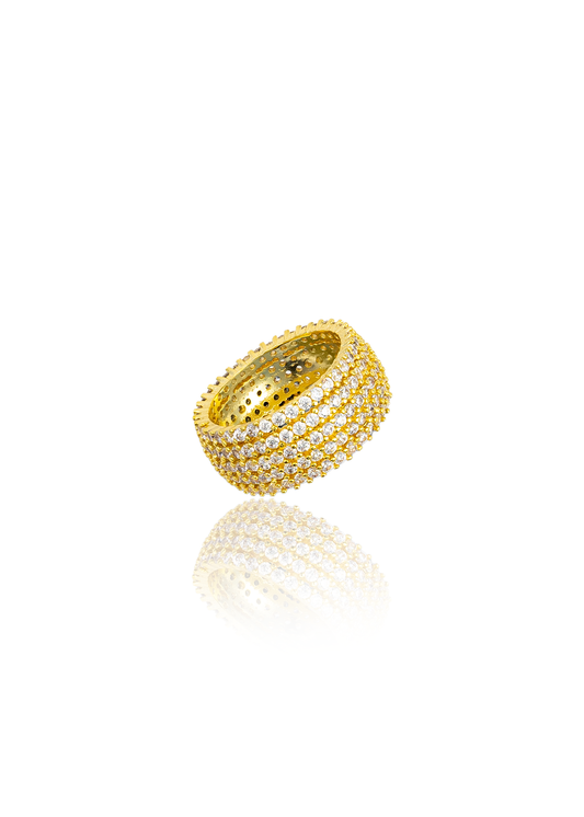 Thick Micro Pave CZ Stones Ring Band