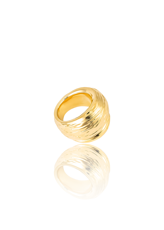 High End Exclusive Maximalist Thick Croissant Dome Ring