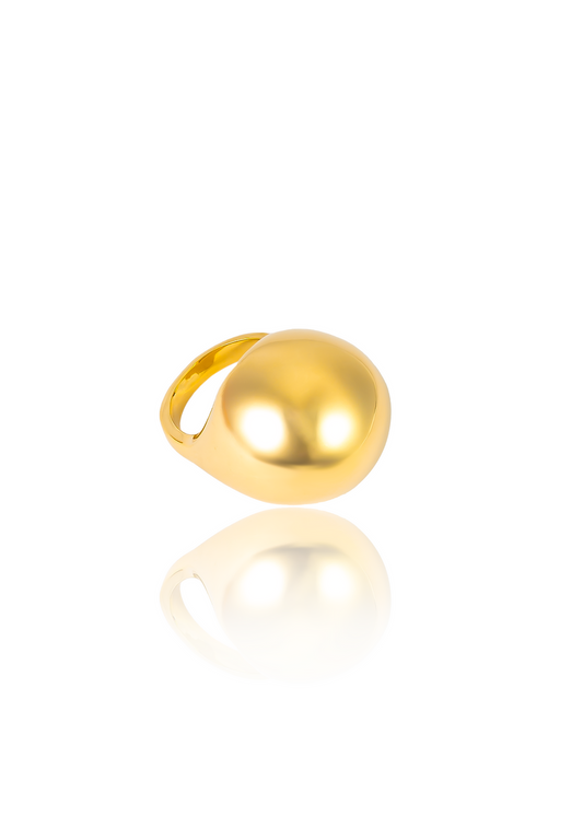 High End Exclusive Chunky Ball Dome Smooth Ring