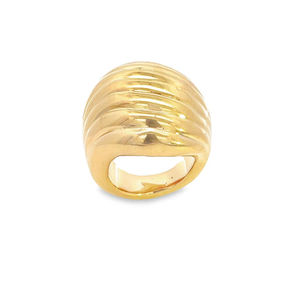 High End Exclusive Croissant Wavy Dome Ring
