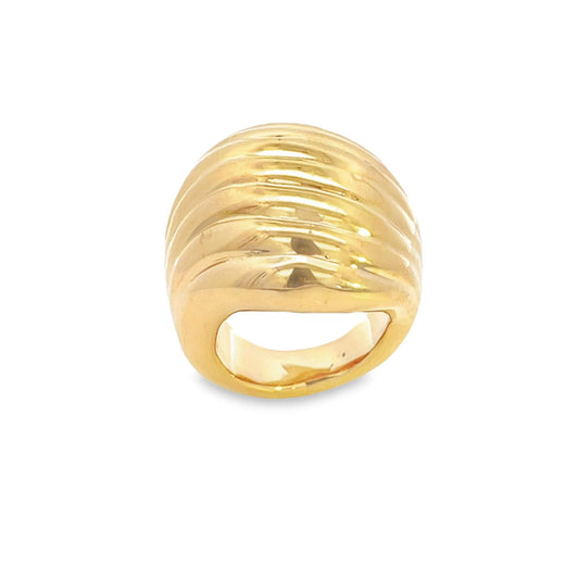 High End Exclusive Croissant Wavy Dome Ring
